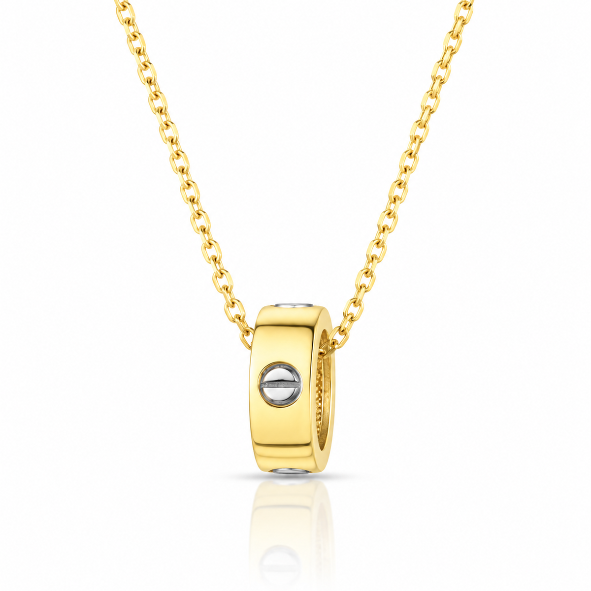 Anica Solid Gold Lock Necklace