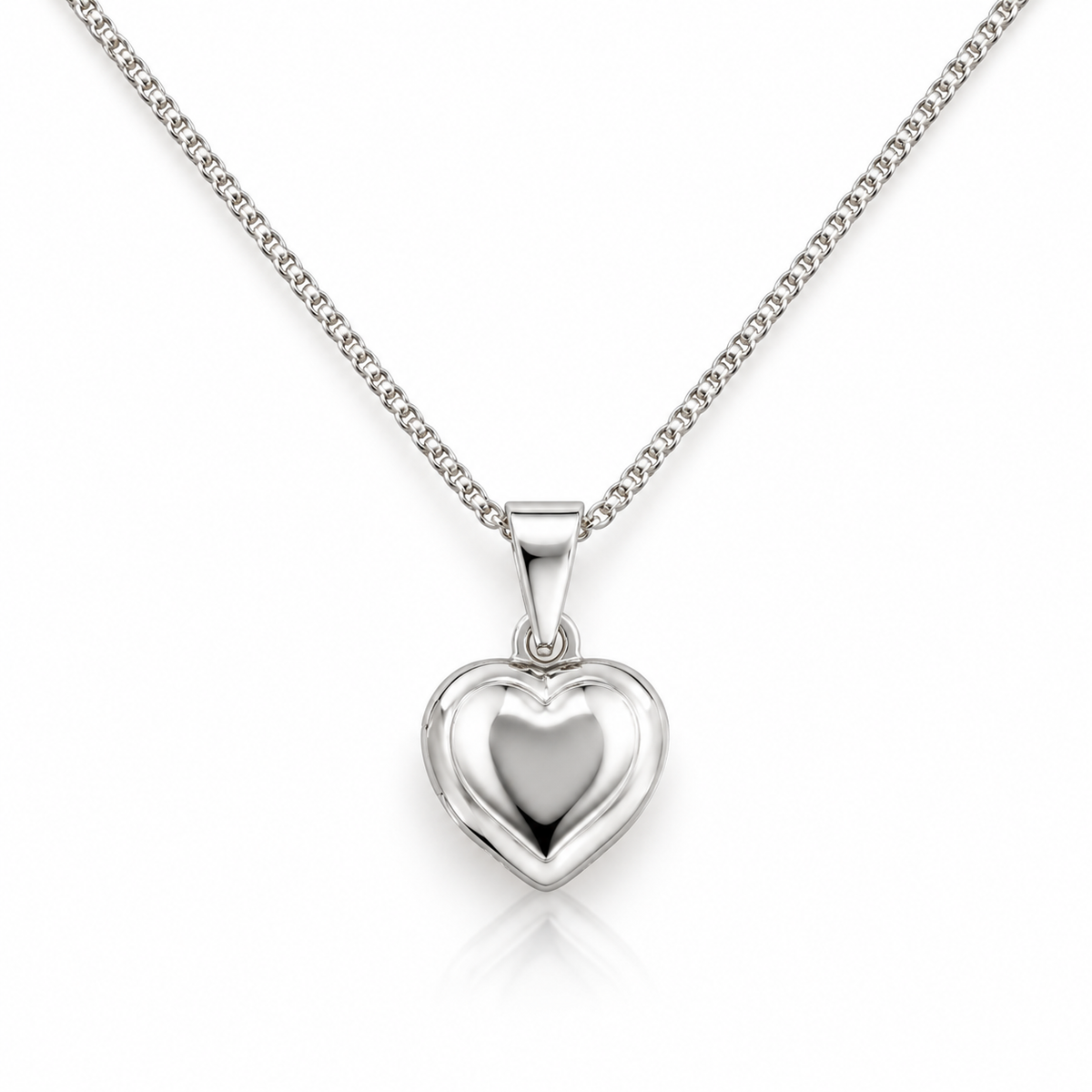 Harlow Sterling Silver Puff Heart Pendant Locket