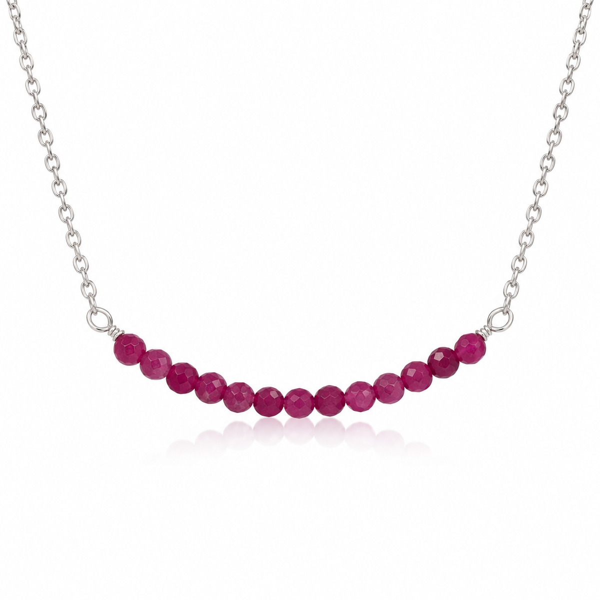 Kristine Sterling Silver Gemstone Bar Necklace