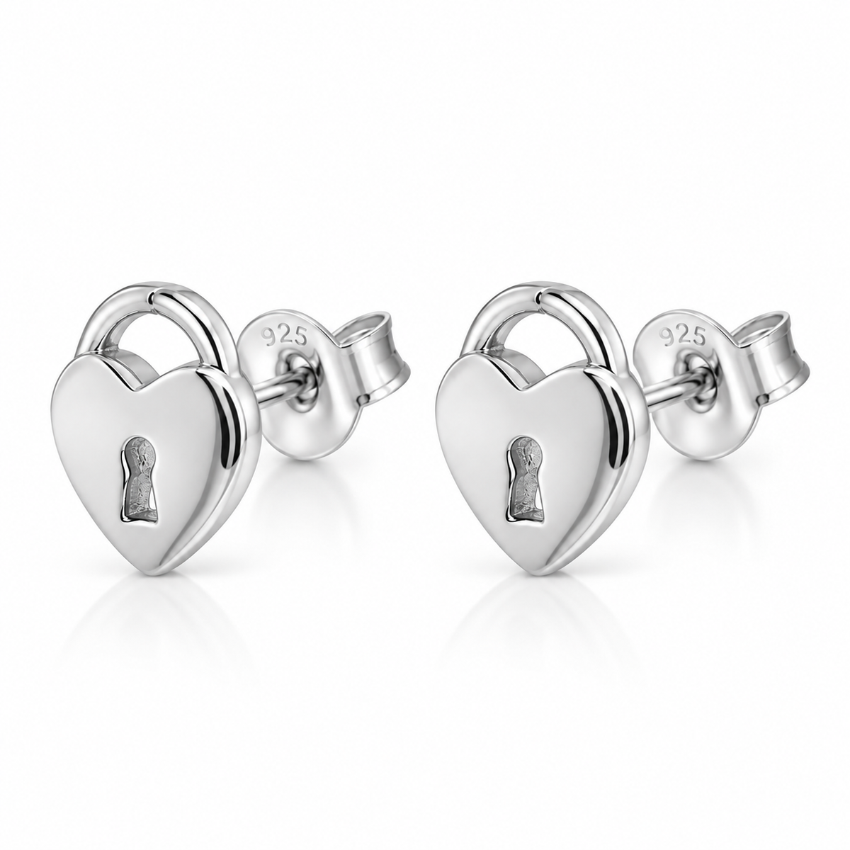 Heather Sterling Silver Heart Locket Stud Earrings