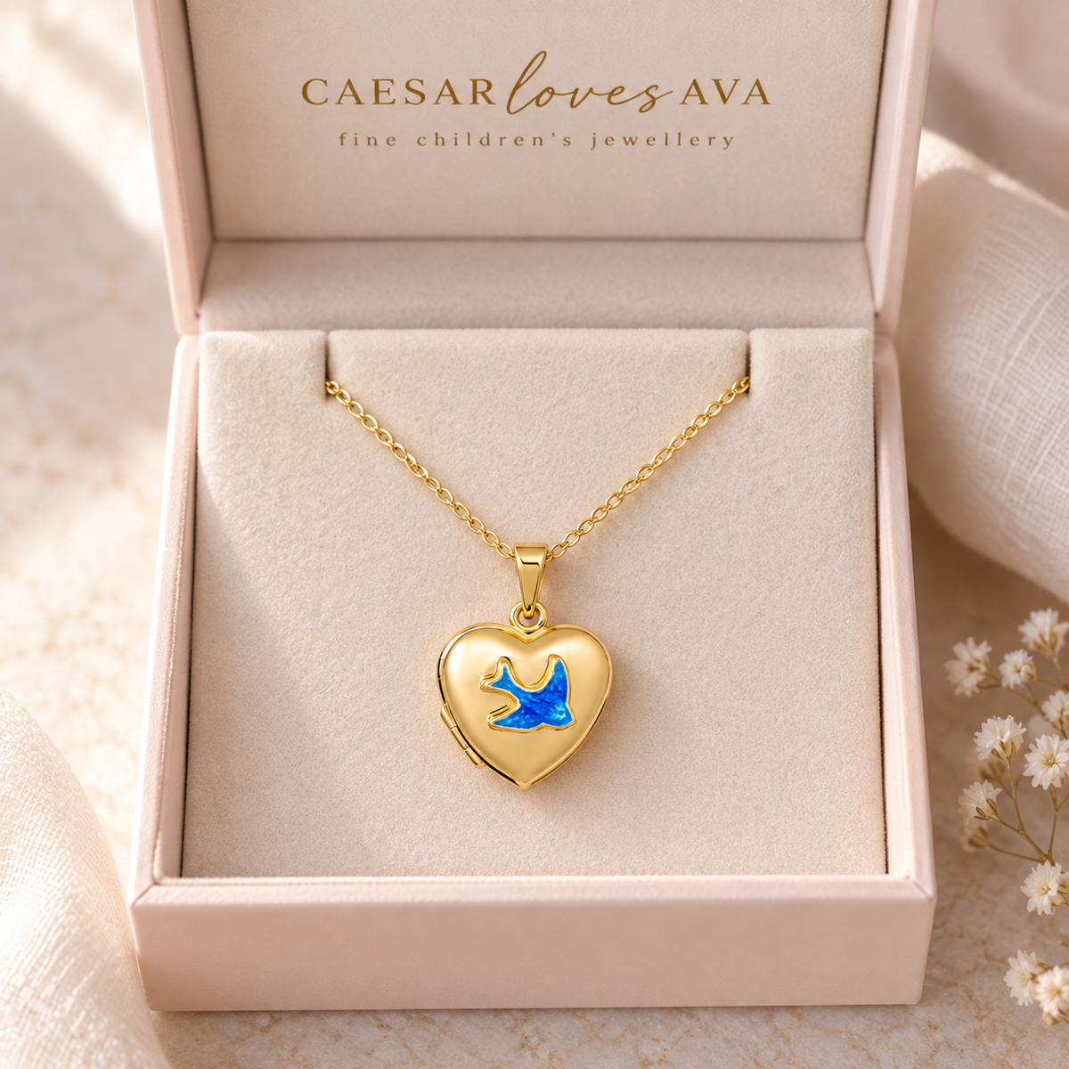 Preston Bluebird Heart Locket