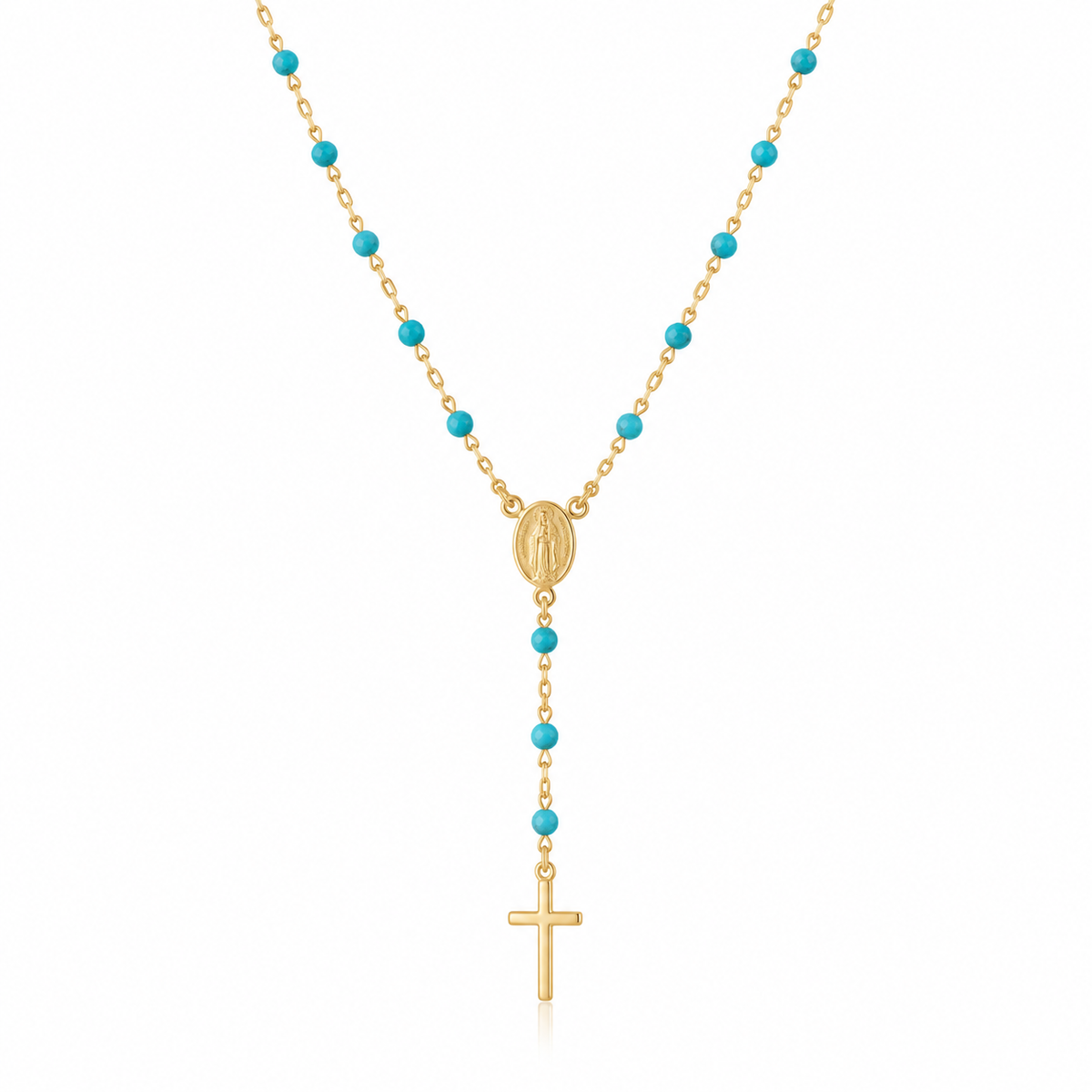 Rosalie Gold Plated Silver and Enamel Beaded Rosary