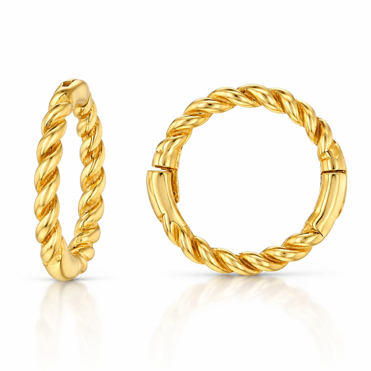 Amalia Solid Gold Rope Twist Sleepers