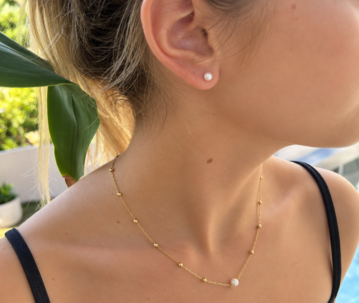 Lila Sterling Silver and Freshwater Pearl Chain Necklace