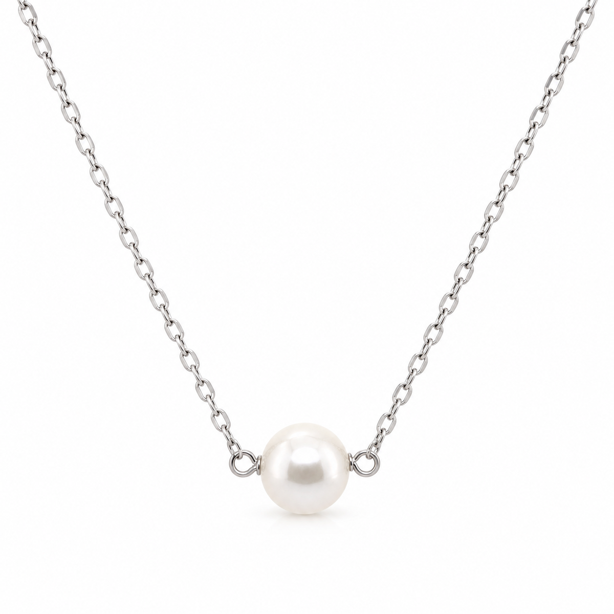 Della Single Freshwater Pearl and Sterling Silver Necklace