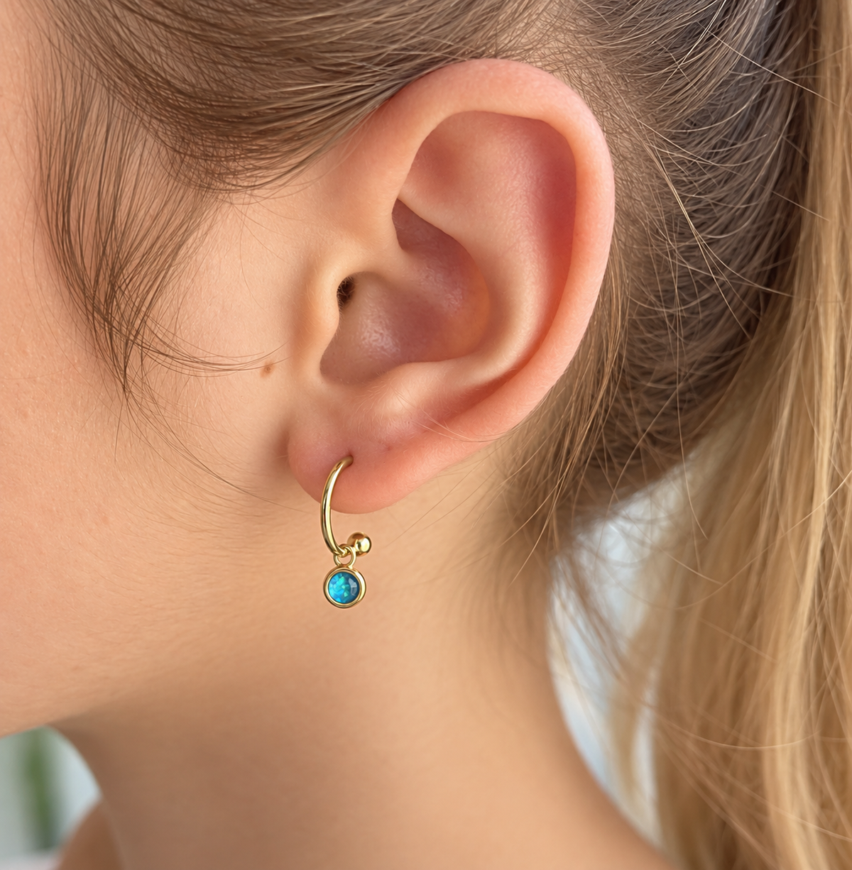 Ella Gold Plated Silver Opalite Earrings