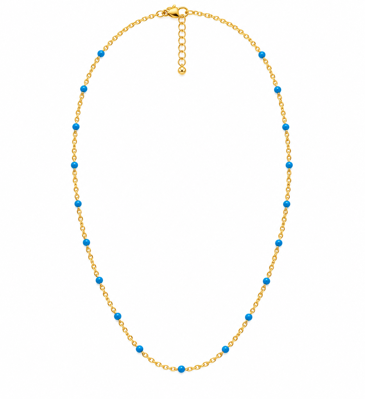 Eveleigh Gold Plated Silver and Turquoise Beaded Necklace