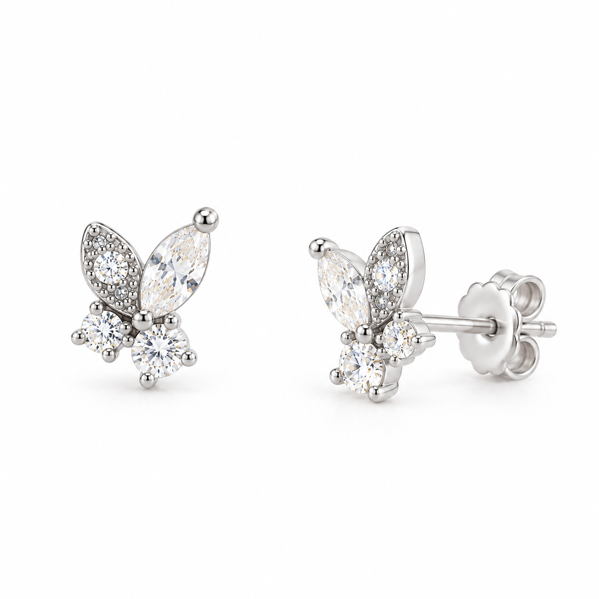 Gabbie Sterling Silver Dazzling Petal Studs