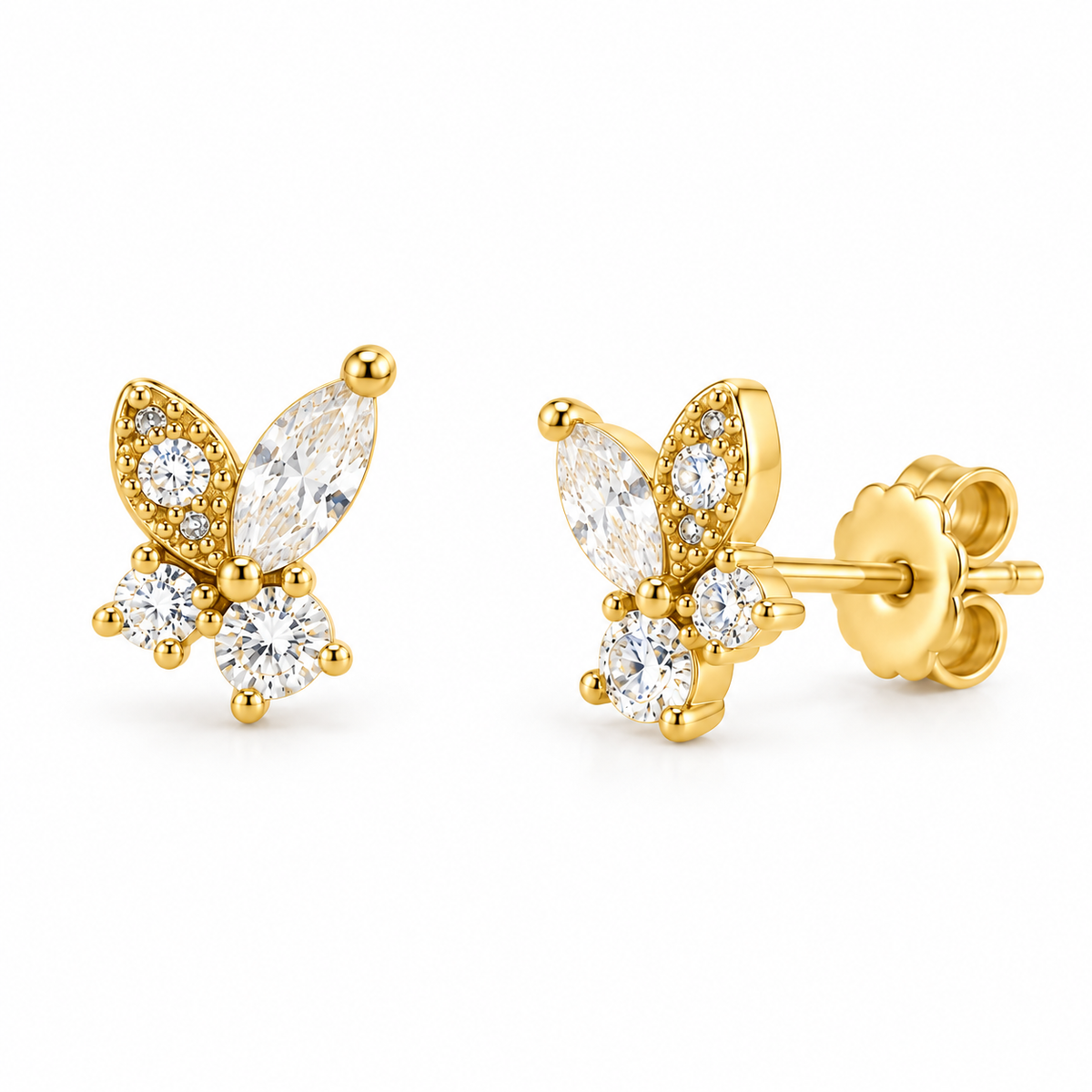 Gabbie Sterling Silver Dazzling Petal Studs