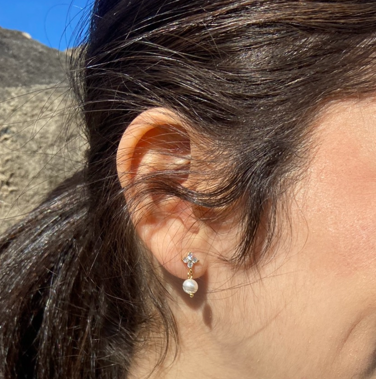 Beck Dazzling Pearl Drop Earrings