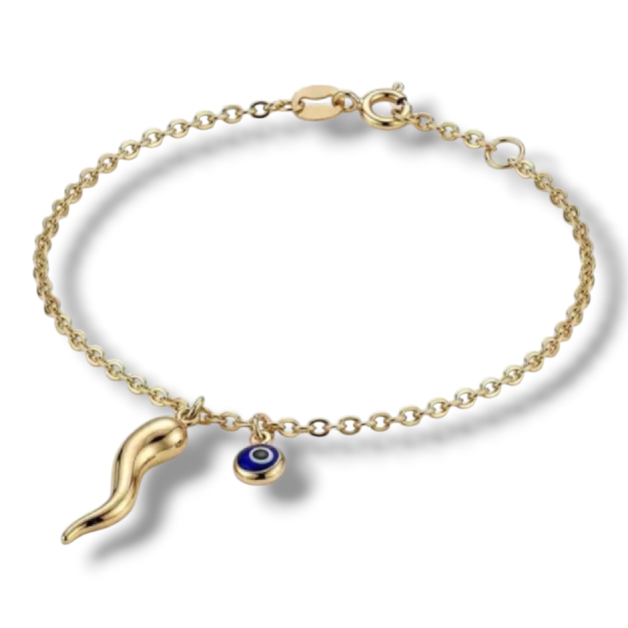 Elowen Solid Gold and Enamel Evil Eye and Chilli Bracelet - Caesar Loves Ava