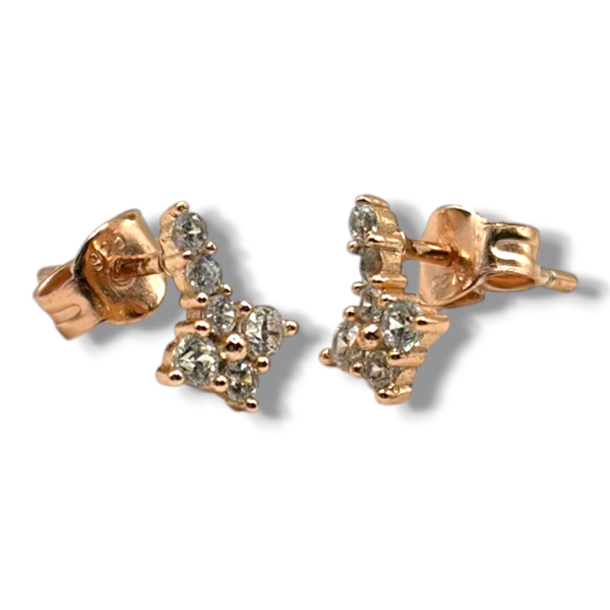 Rosie Rose Gold Plated Silver Sparkling Studs