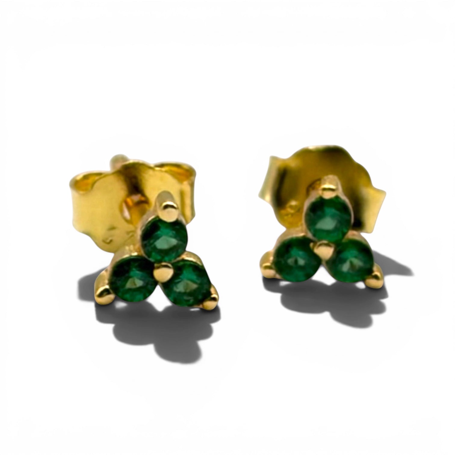 Rachel Triangular Green Stud Earrings