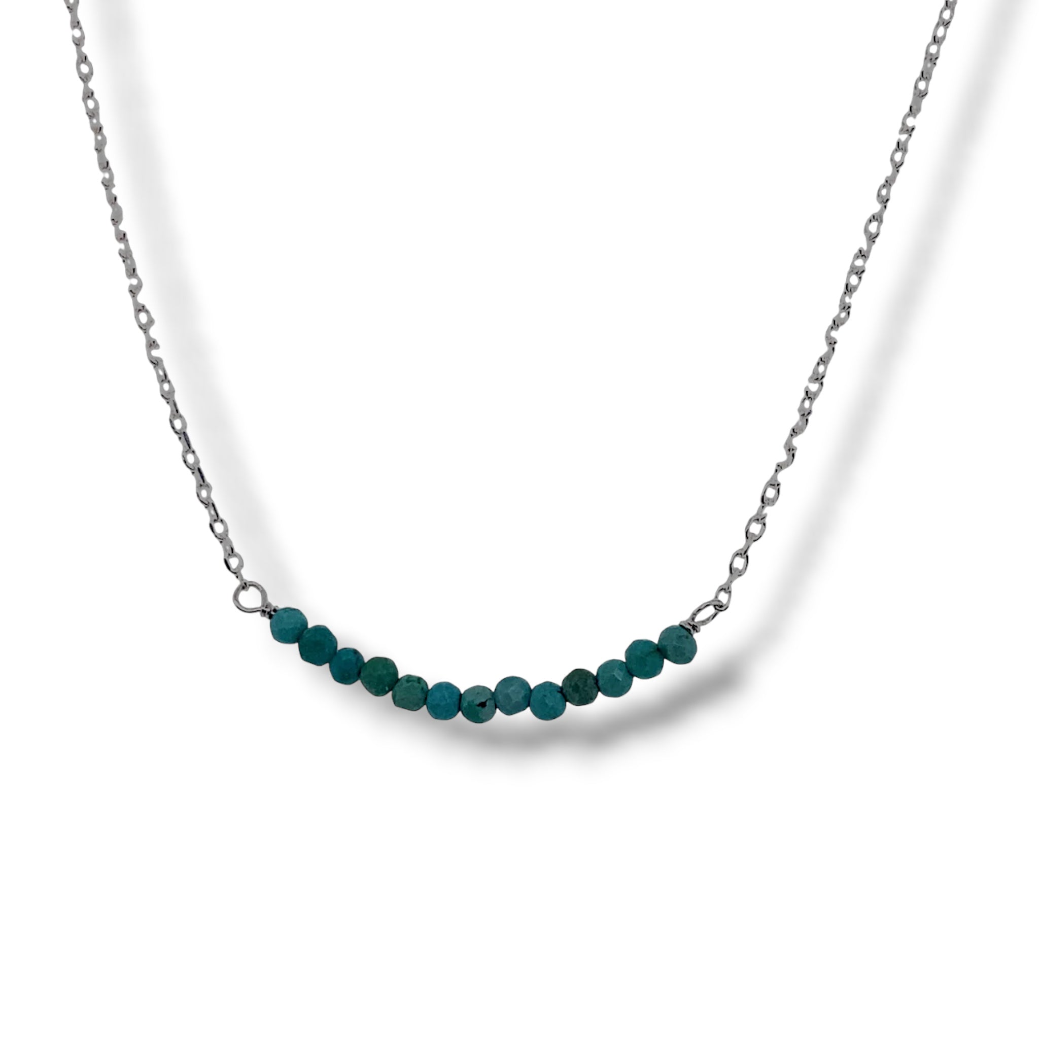 Kristine Sterling Silver Gemstone Bar Necklace