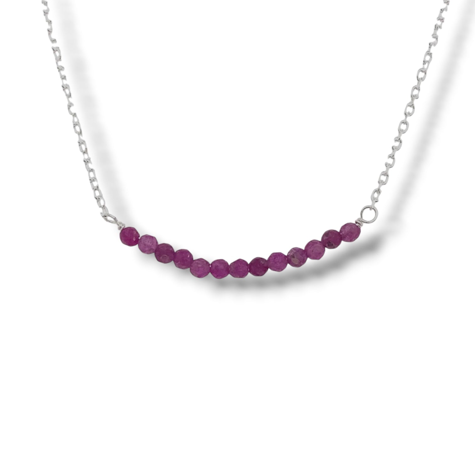 Kristine Sterling Silver Gemstone Bar Necklace