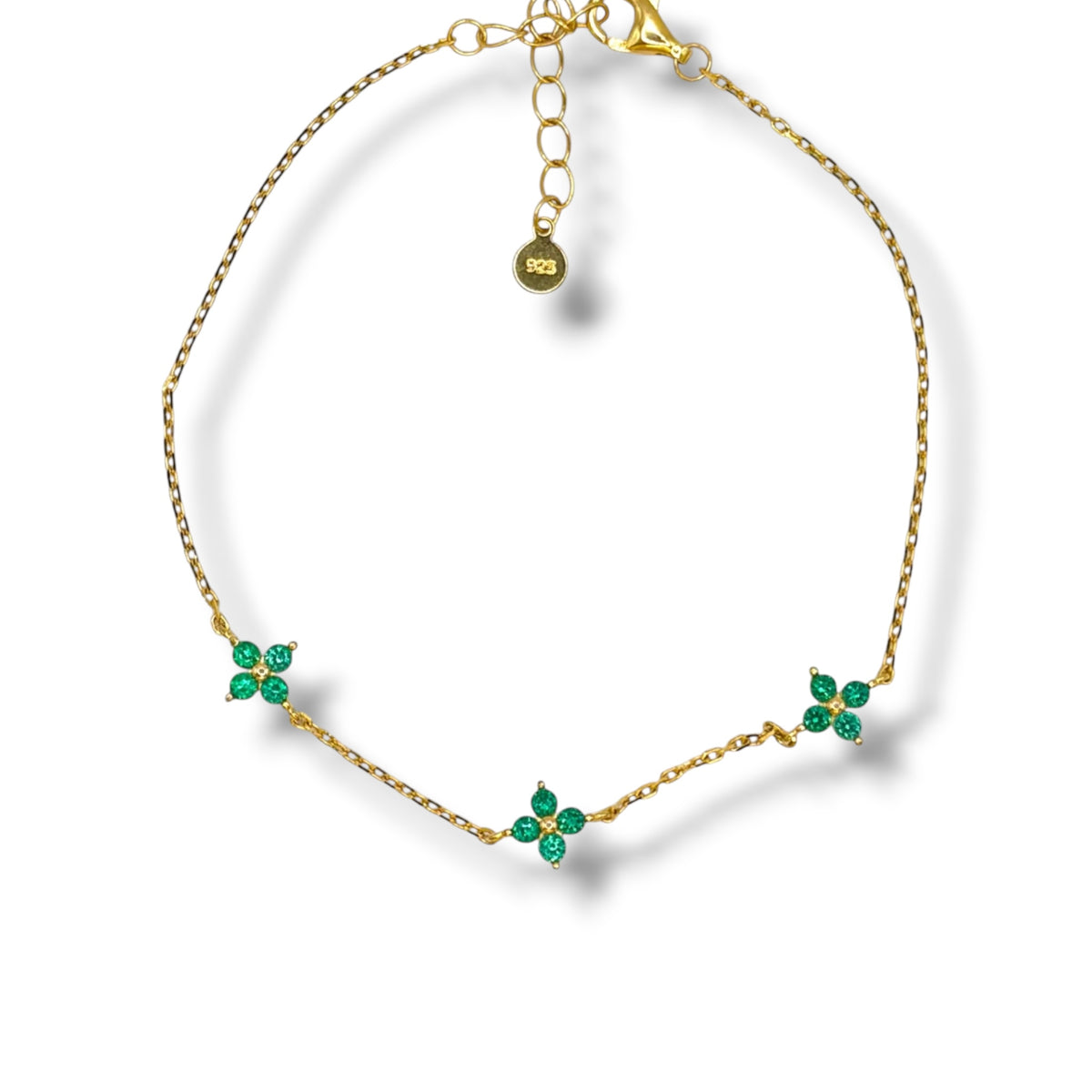 Vivi Sterling silver and dazzling green floral bracelet