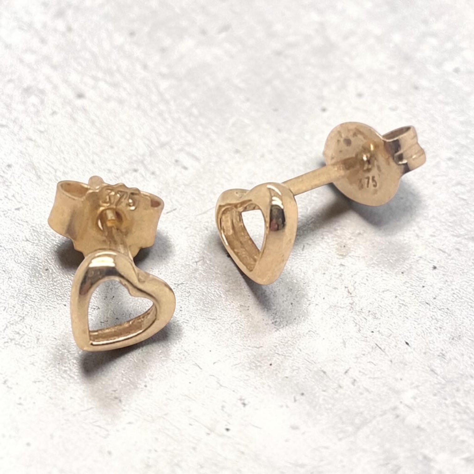 Halle Solid Yellow Gold Cut Out Heart Studs