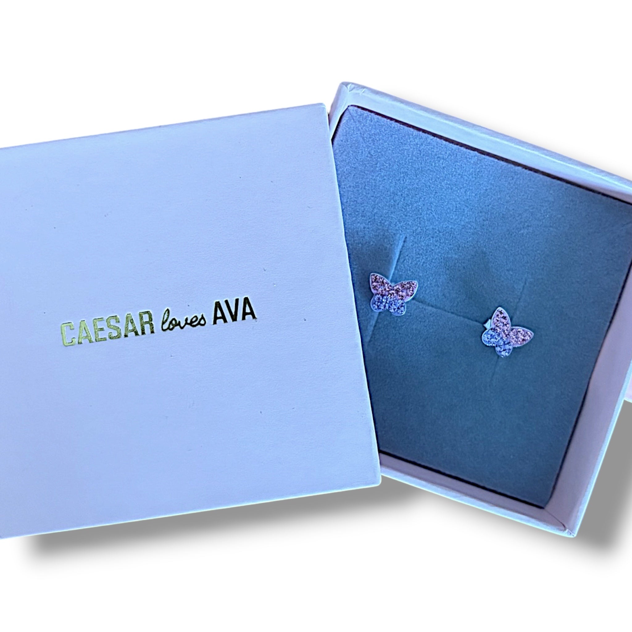 Twila Dazzling Pink and Purple Butterfly Studs
