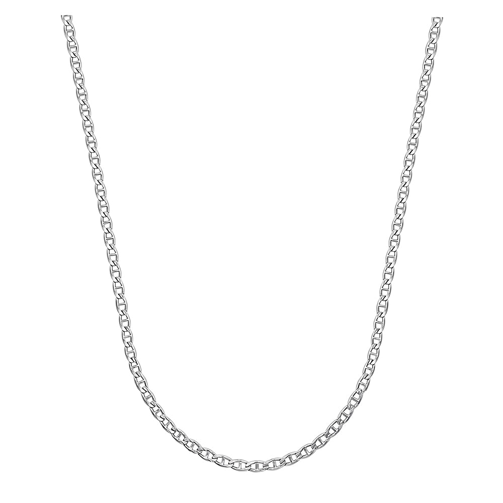 Sterling Silver Bevelled Diamond Cut Chain - 45cm