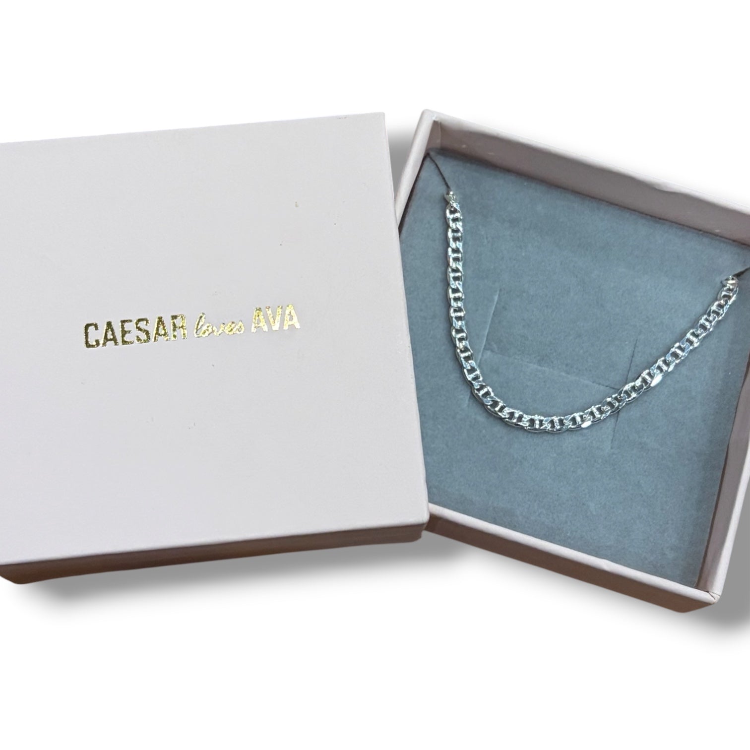 Sterling Silver Bevelled Diamond Cut Chain - 45cm
