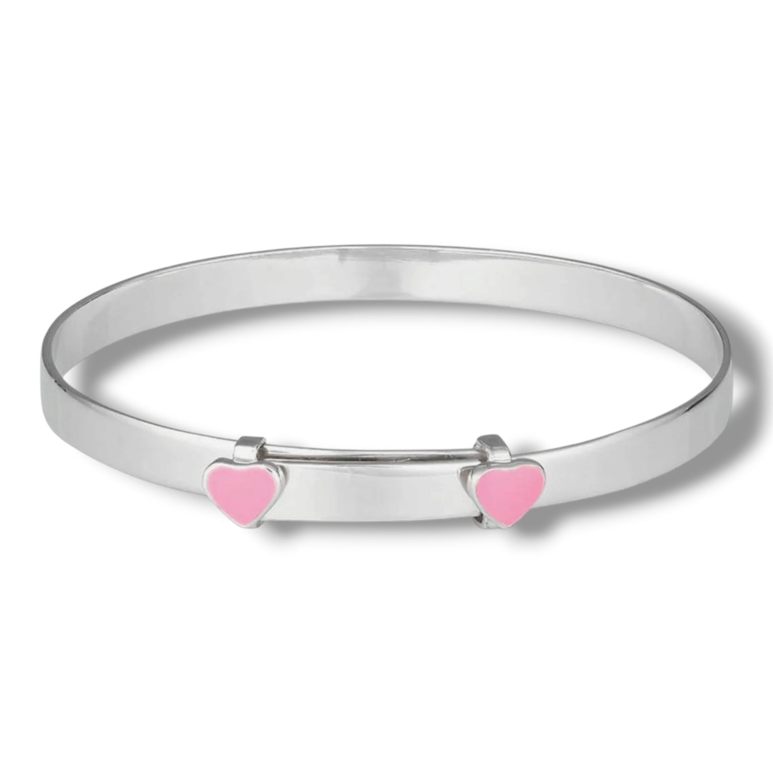 Taylor Sterling Silver and Heart Enamel Expandable Baby Bangle