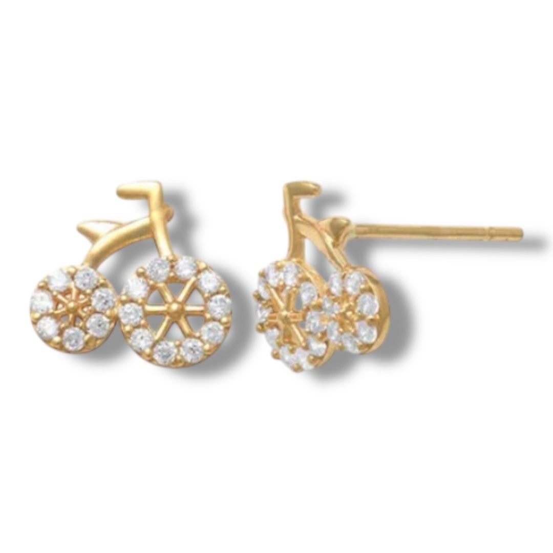 Micaela Solid Gold Dazzling Bicycle Studs - Caesar Loves Ava
