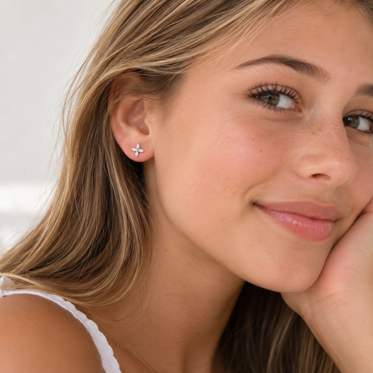 Katya Sterling Silver Dazzling Floral Studs