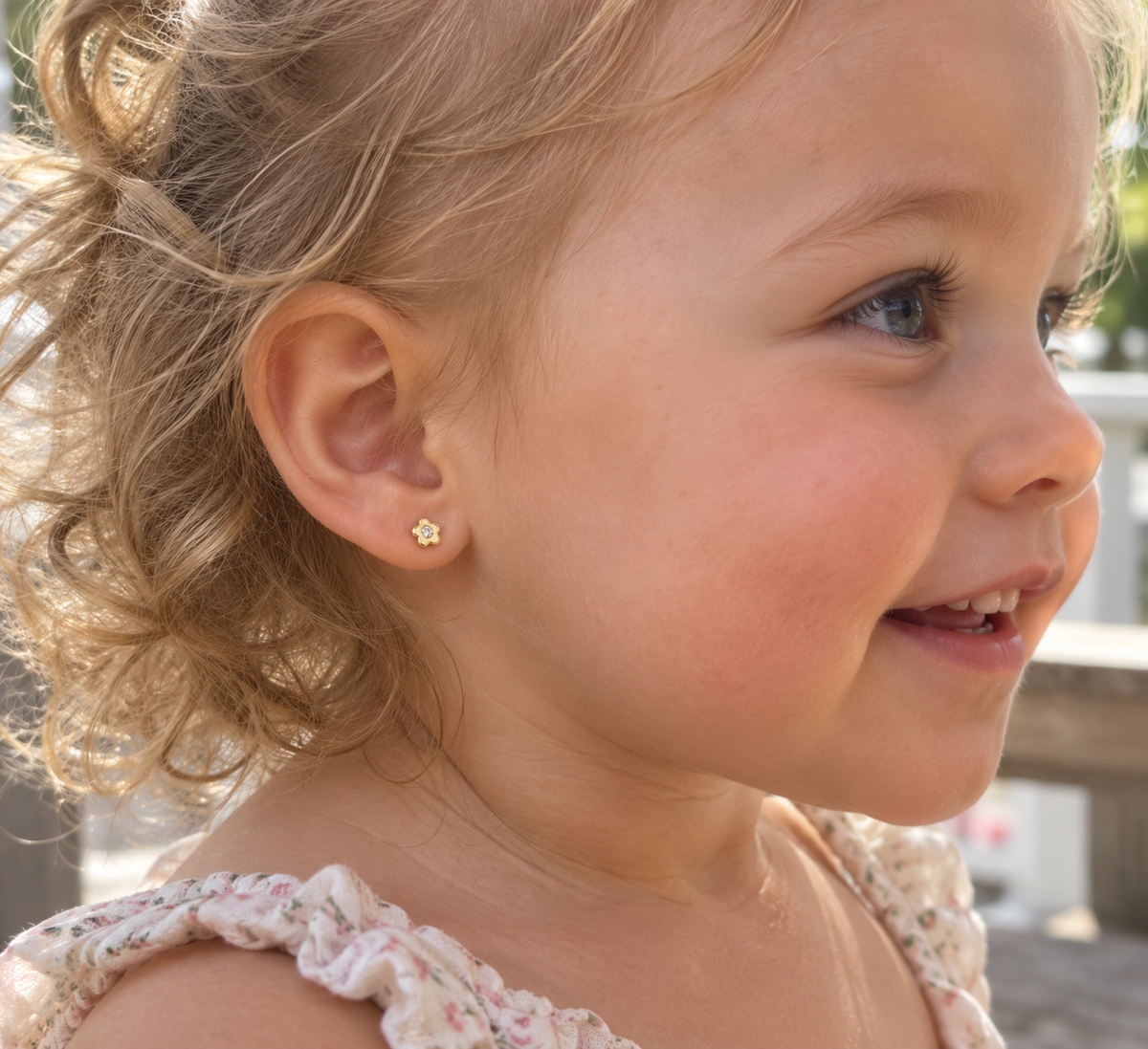 Kelly Solid Gold and Diamond* Floral Stud Earrings