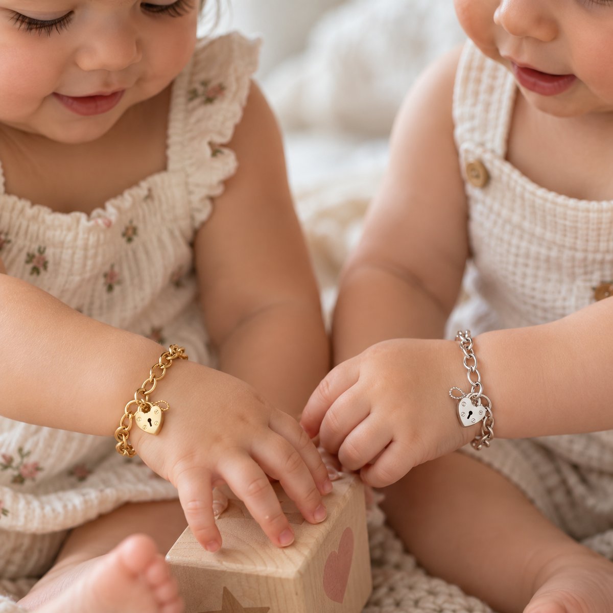 Elsie Sterling Silver Baby Padlock Bracelet