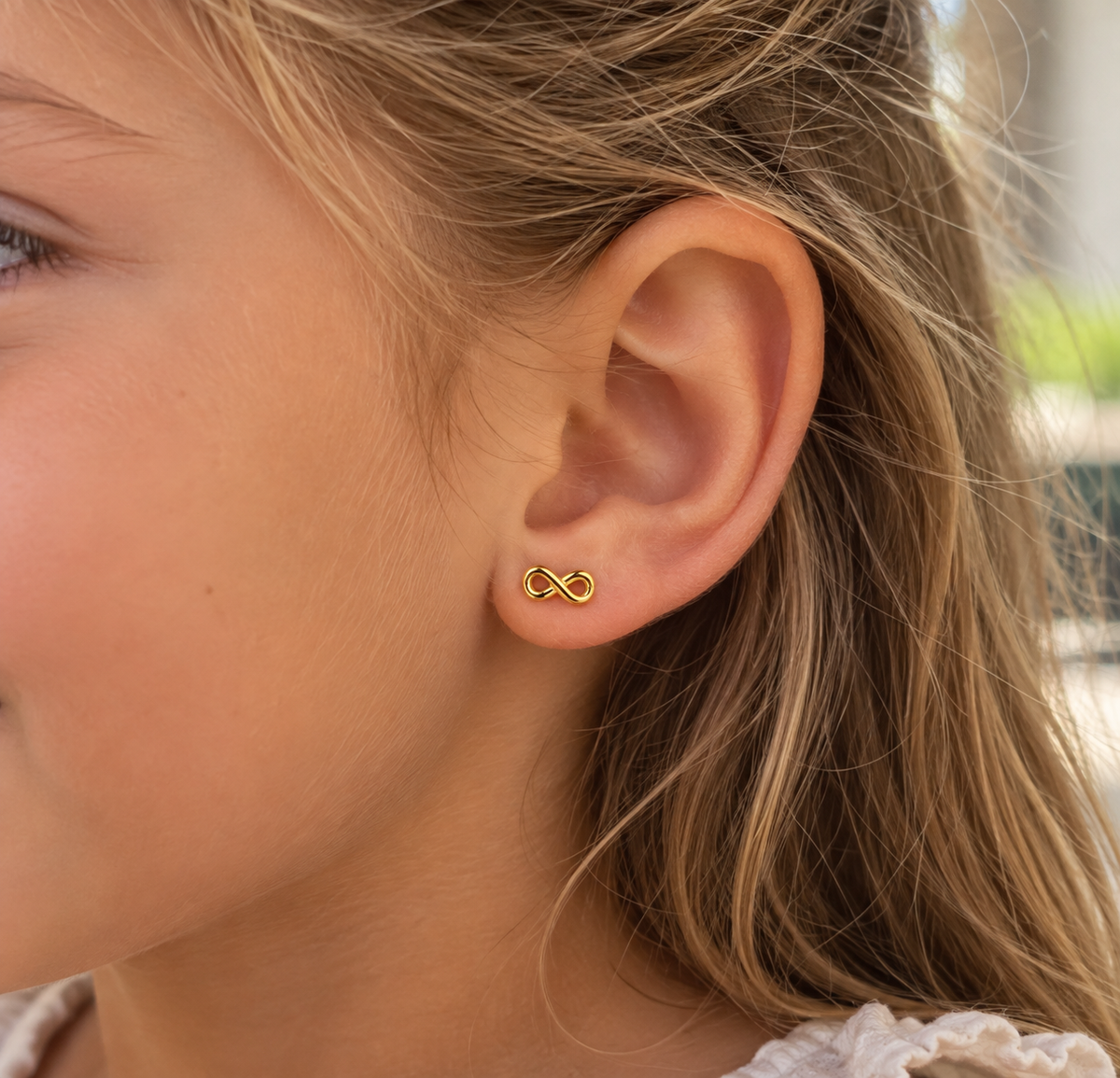 Lyra Solid Gold Infinity Stud Earrings