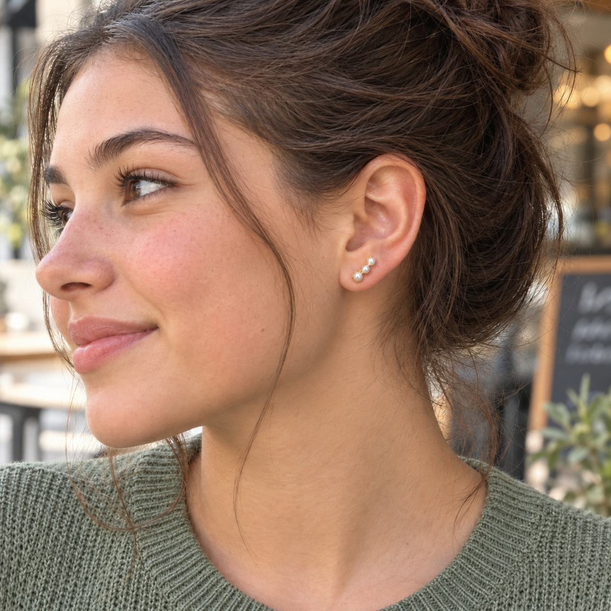 Filipa Triple Freshwater Stud Earrings