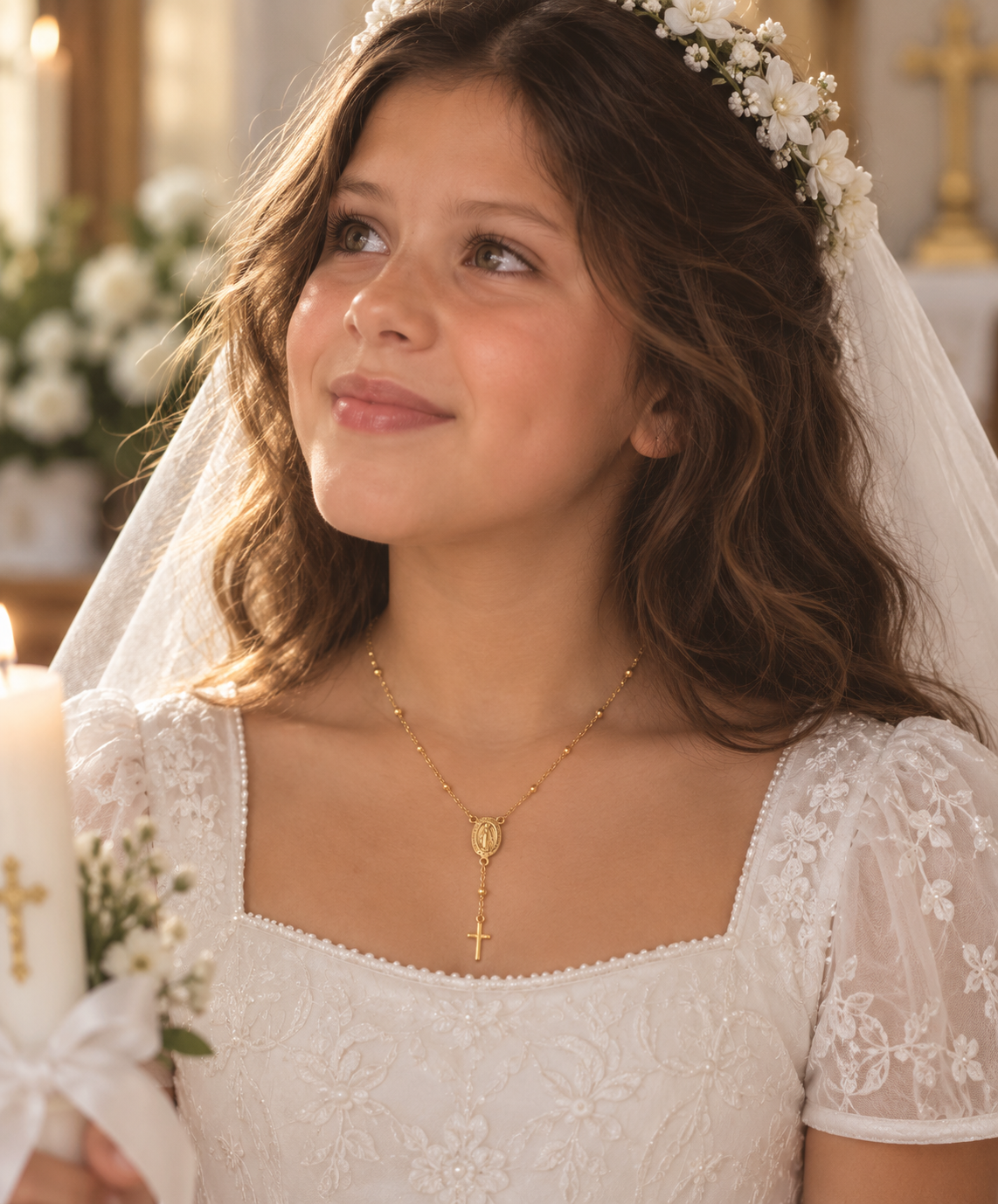 Odele Sterling Silver Thin Rosary Necklace