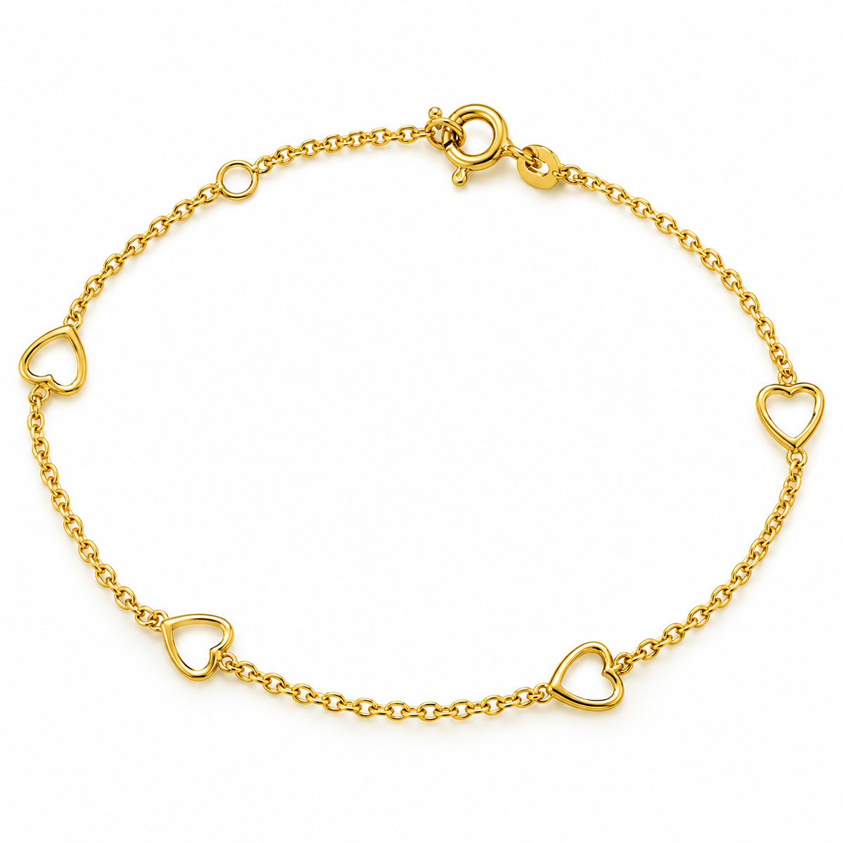 Jenna Cut Out Heart Dainty Cable Bracelet