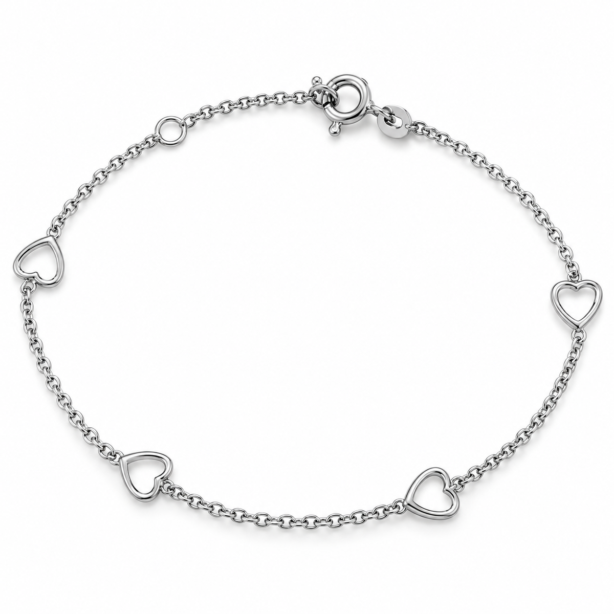 Jenna Cut Out Heart Dainty Cable Bracelet
