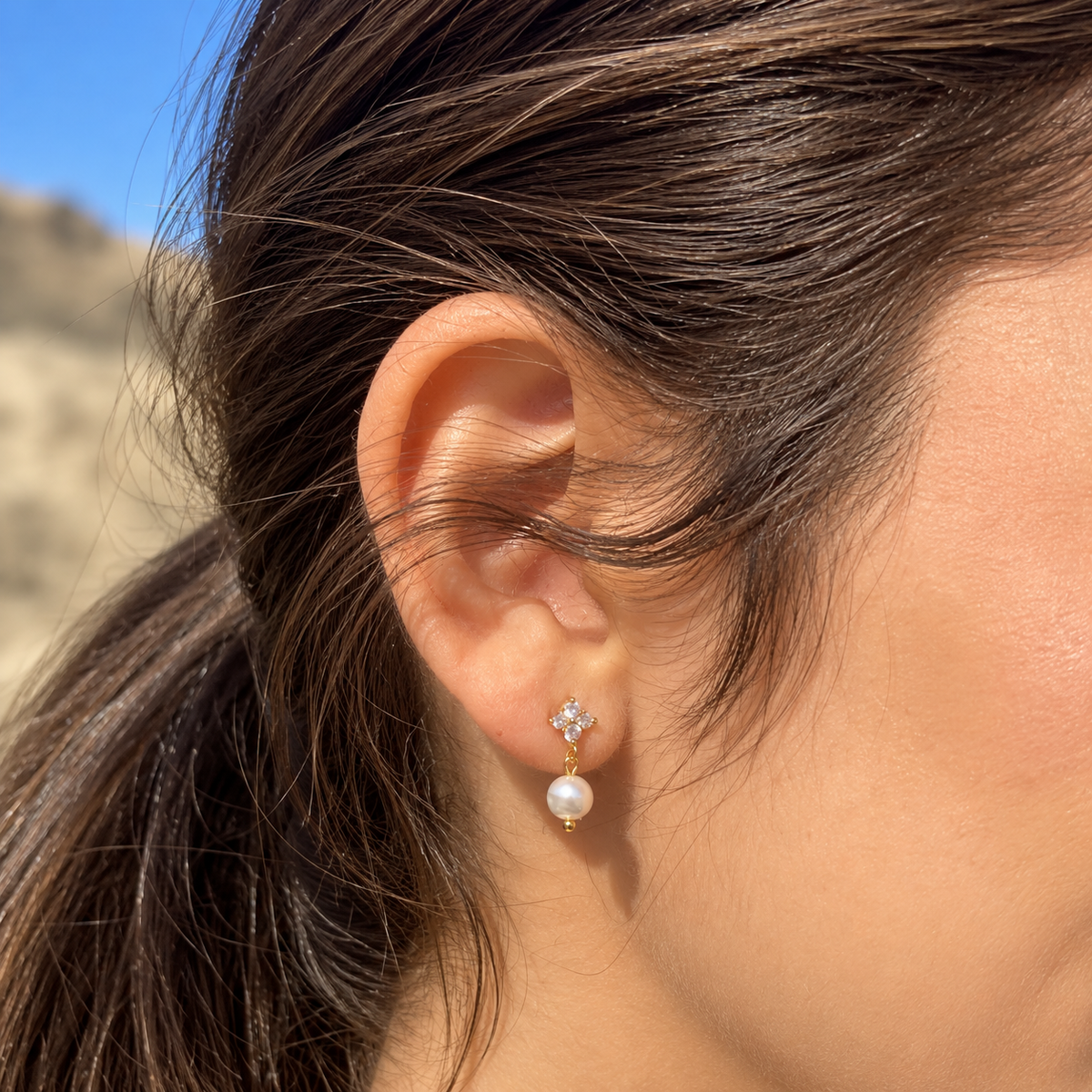Beck Dazzling Pearl Drop Earrings