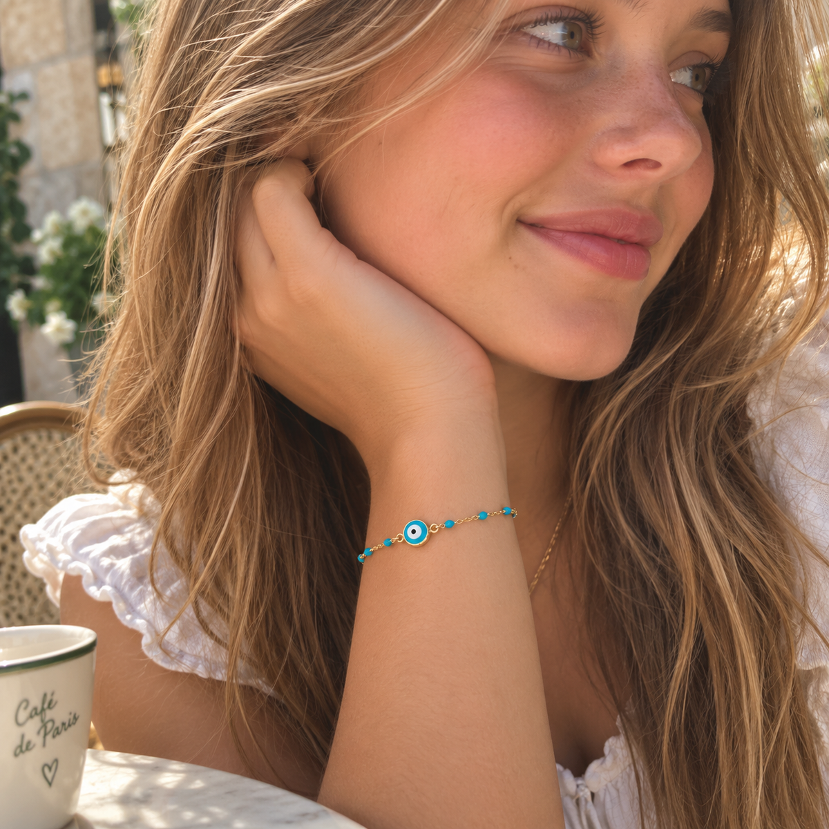 Elina Evil Eye Sterling Silver Bracelet