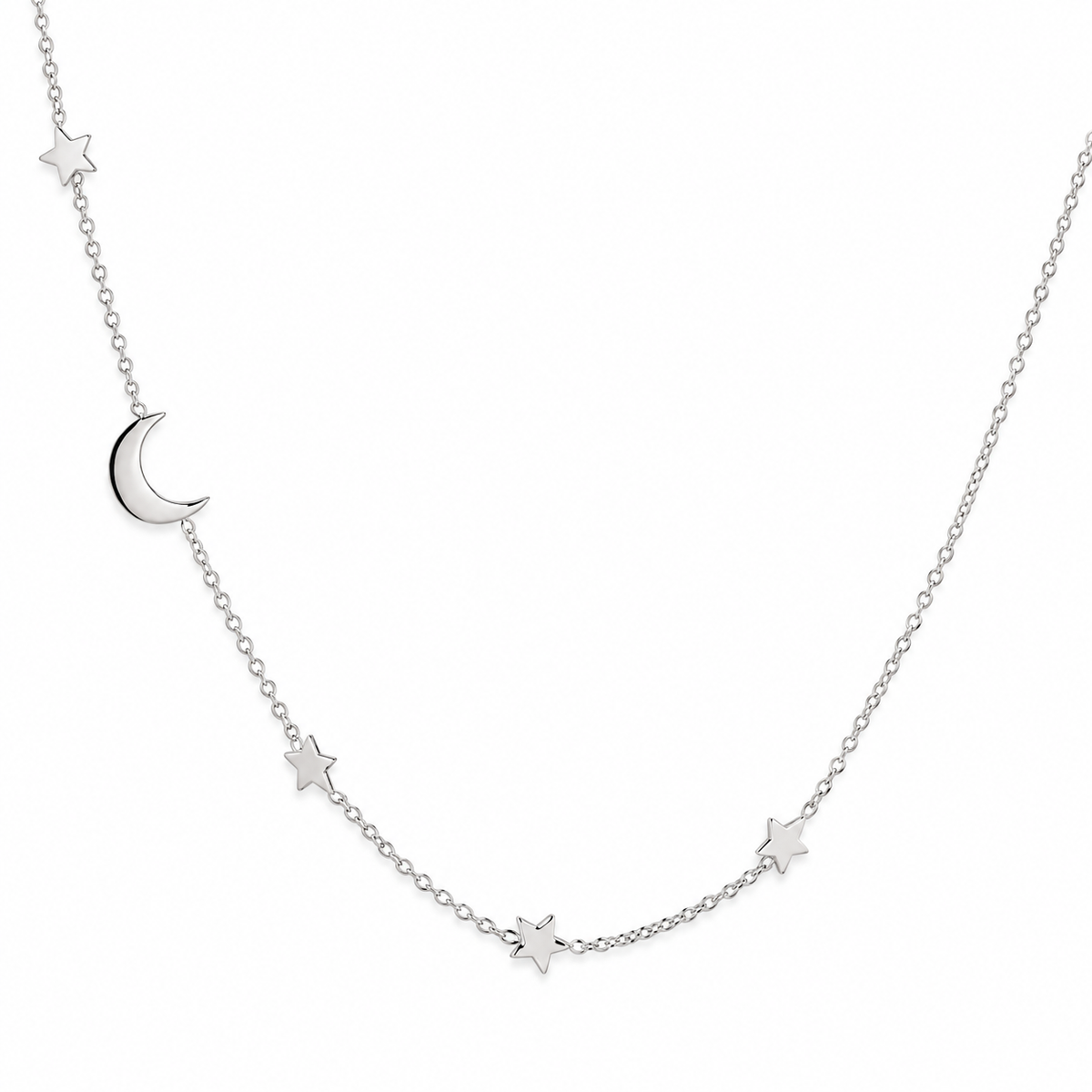 Layla Sterling Silver and Gold Plated Silver Star and Moon Necklace