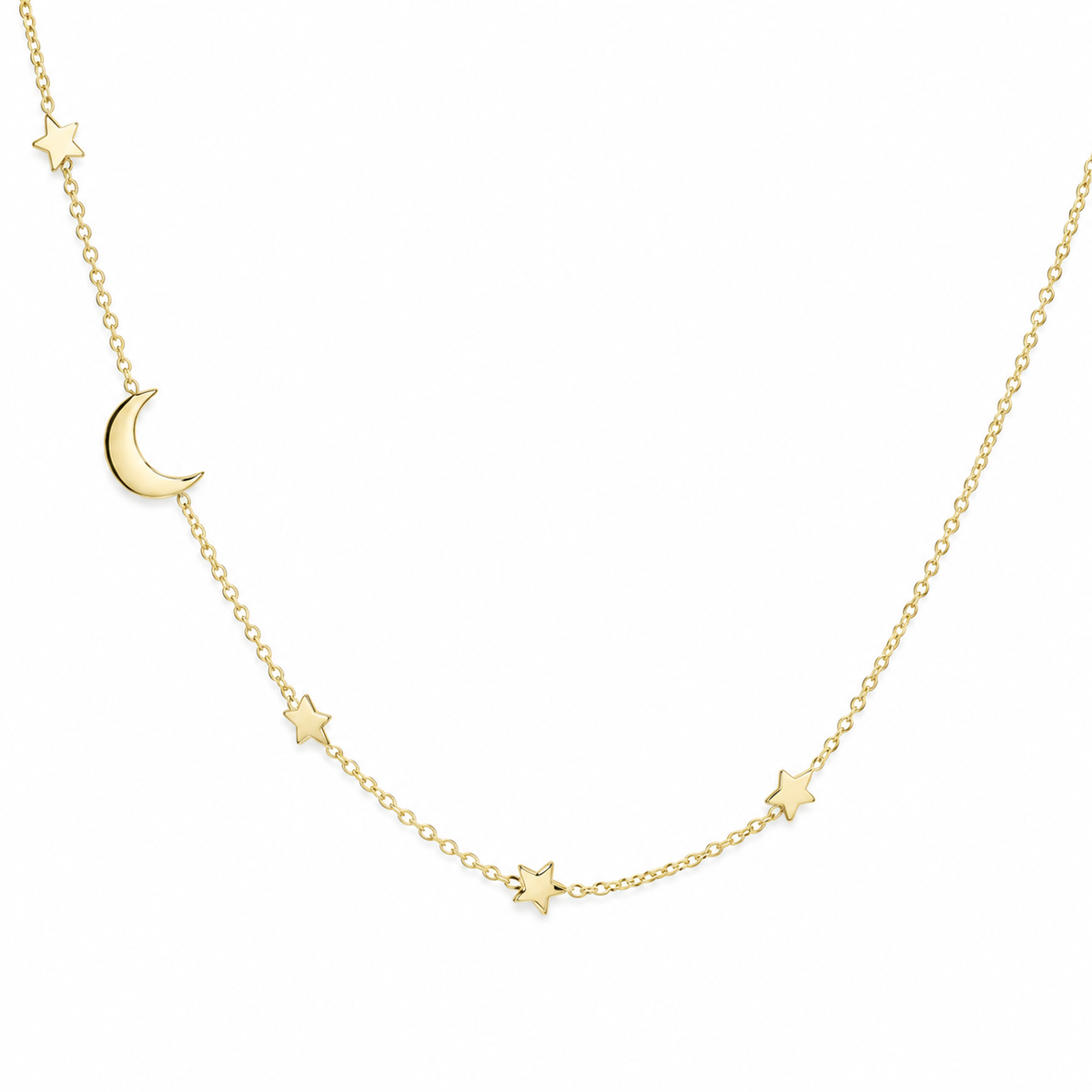 Layla Sterling Silver and Gold Plated Silver Star and Moon Necklace