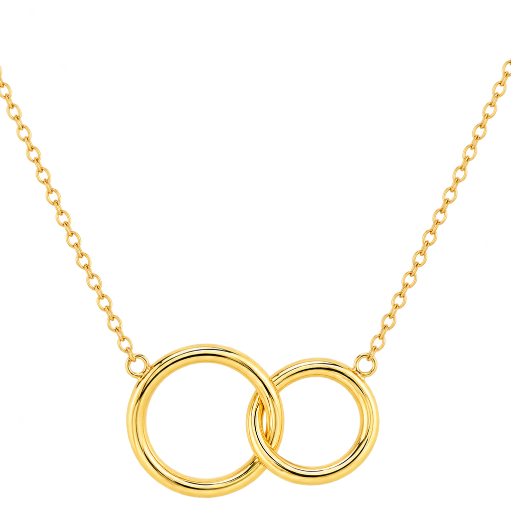 Nikita Solid Gold Infinite Interlocking Circle Necklace