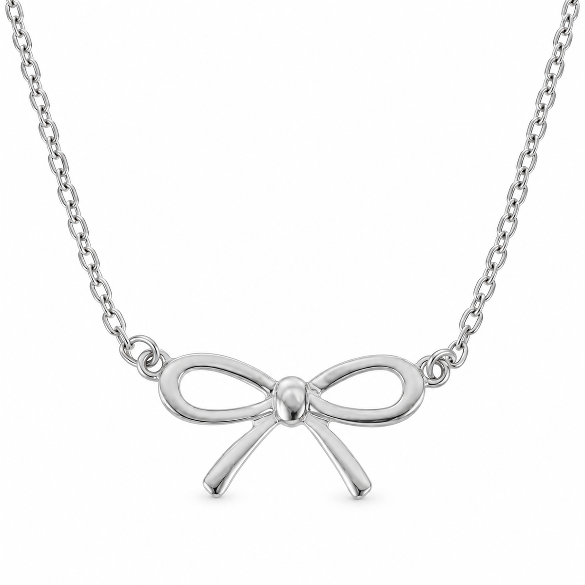 Janey Sterling Silver Bow Necklace