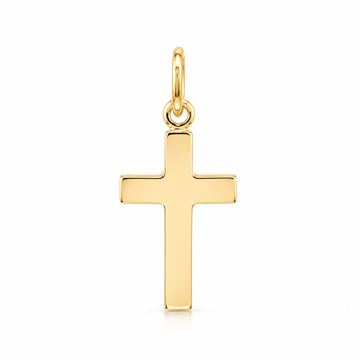 Dina Petite Yellow Gold Flat Cross Pendant