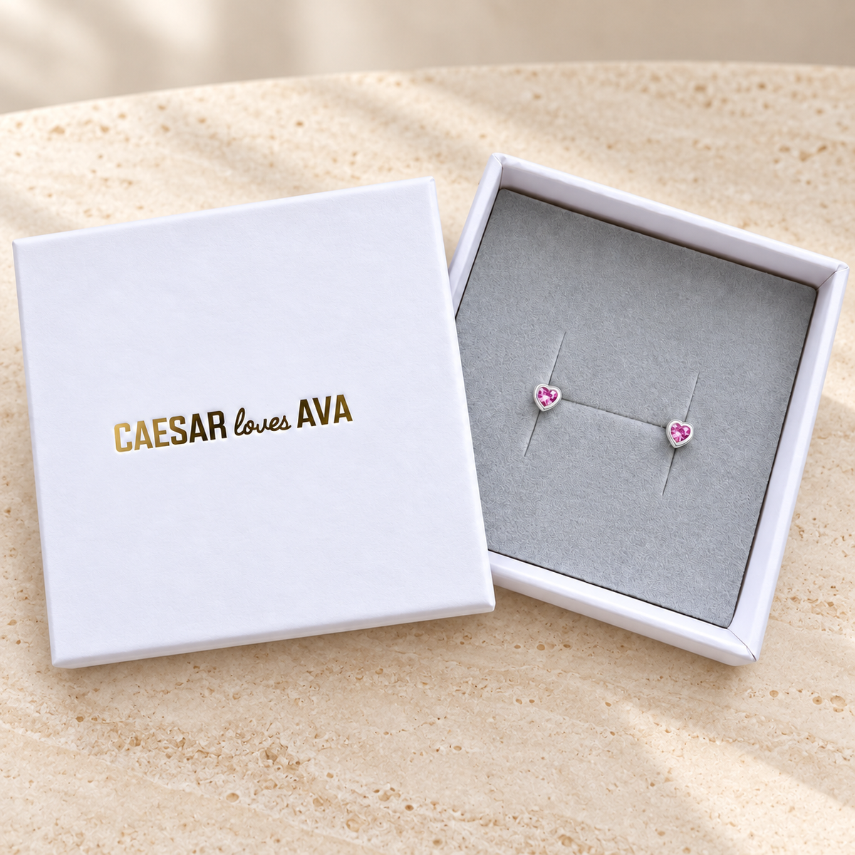 Danni Dazzling Pink Mini Heart Studs