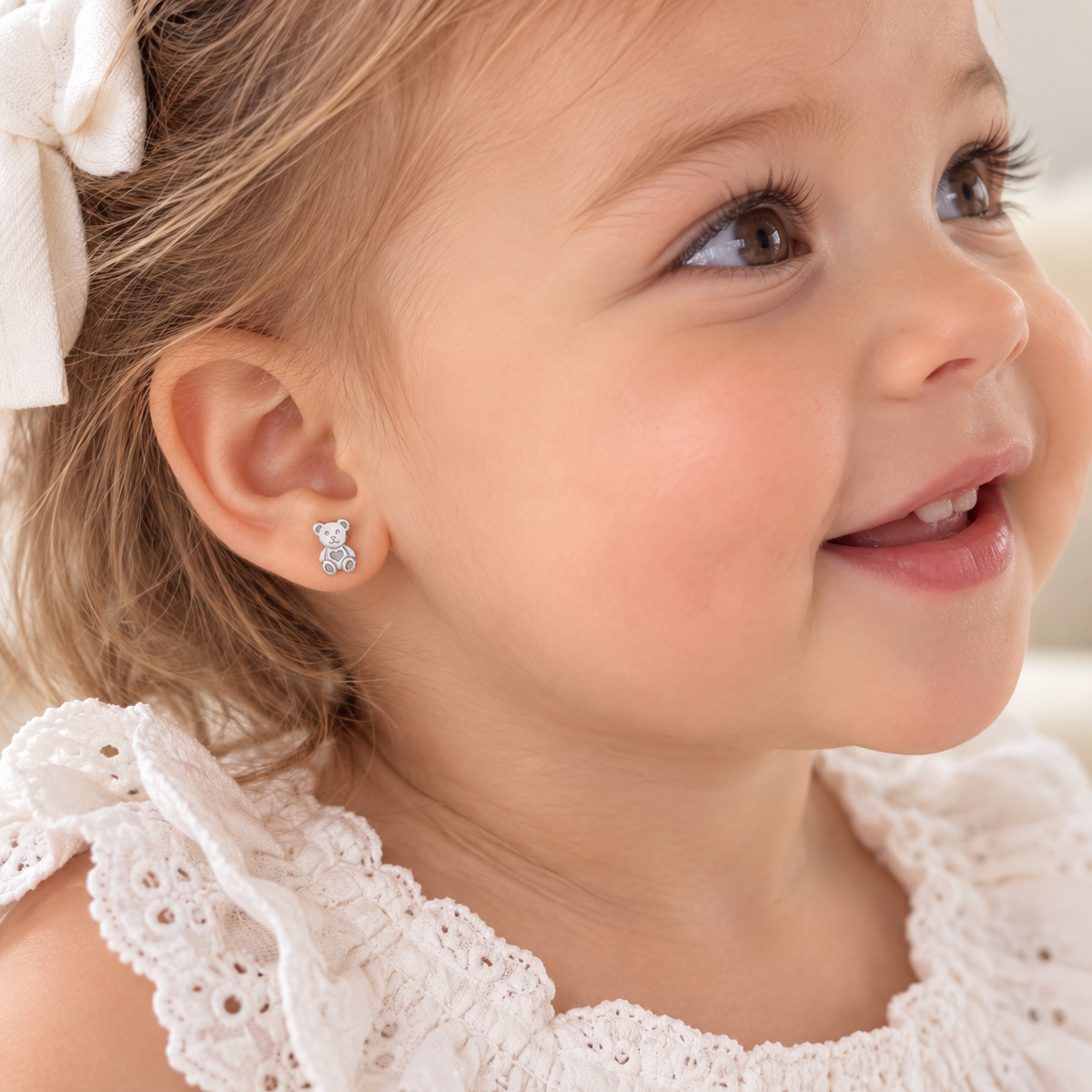 Tori the Teddy Bear Solid Silver Studs