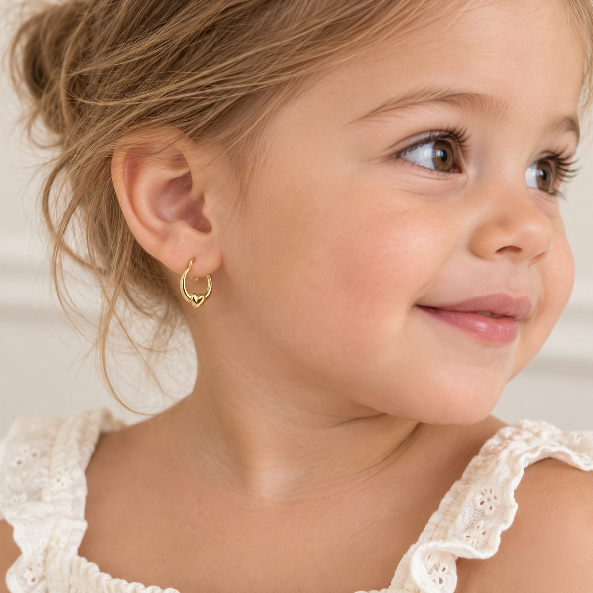 Kate Solid Gold Heart Hoop Earrings