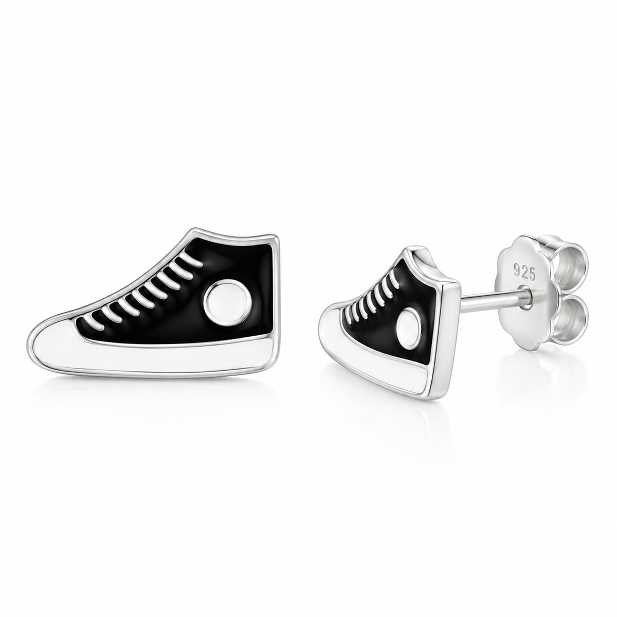 Connie Sterling Silver and Enamel "Converse" Studs