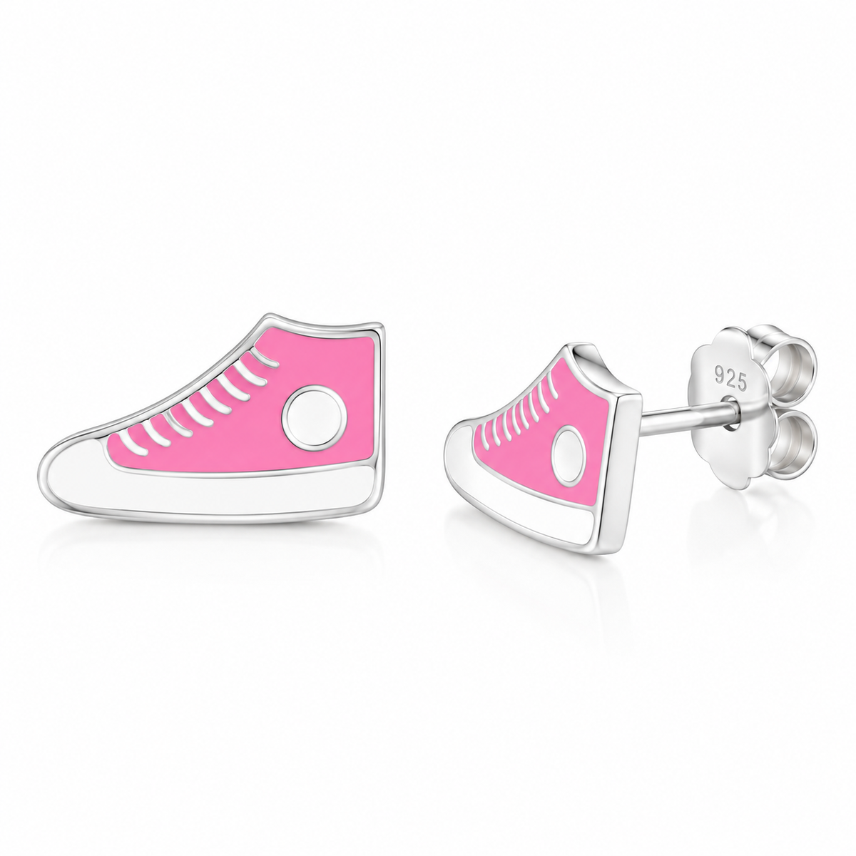 Connie Sterling Silver and Enamel "Converse" Studs