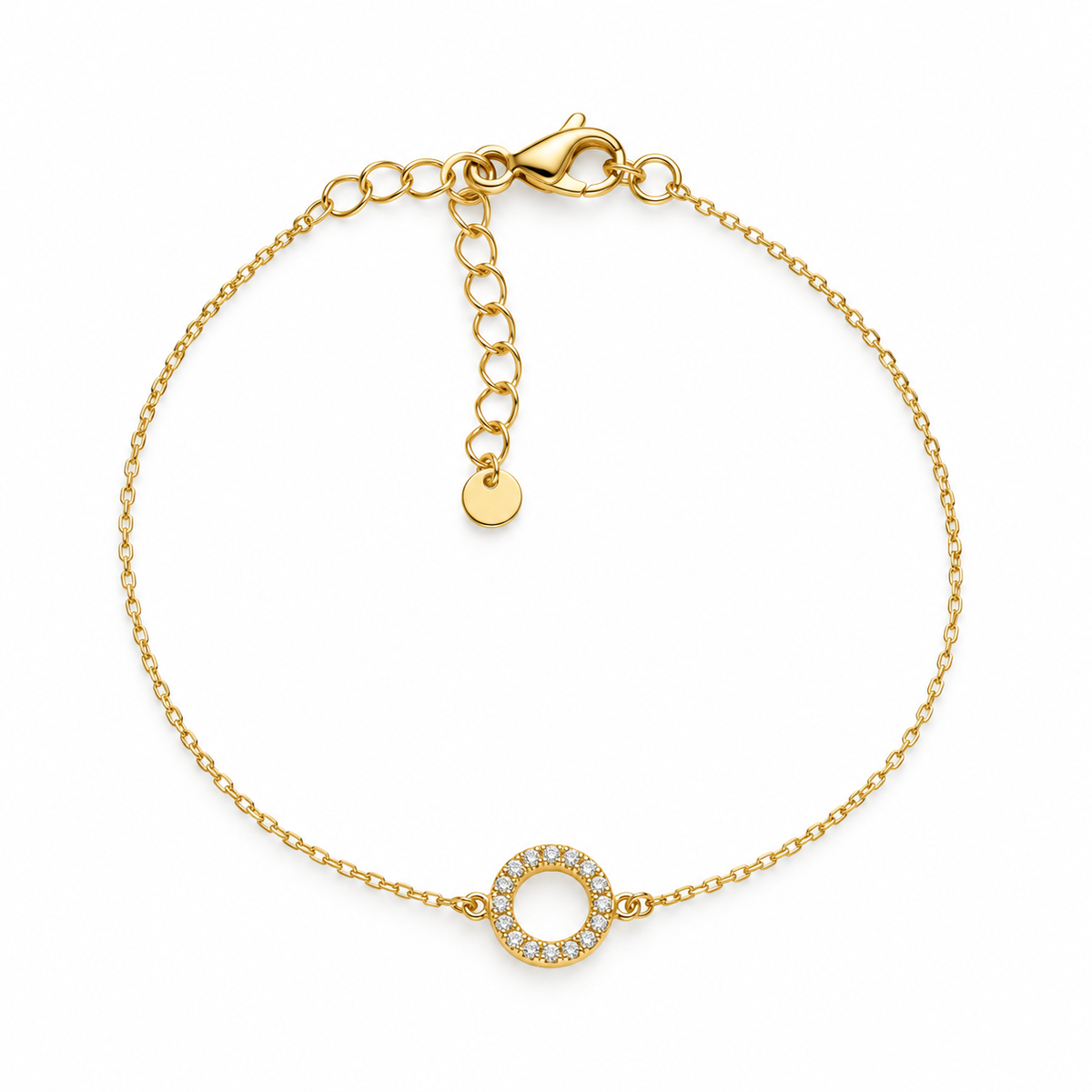 Zara Sterling Silver and Gold Plated Silver Sparkling Circle of Life Bracelet