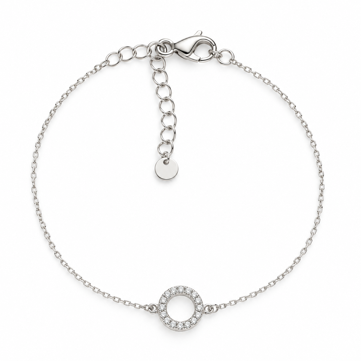 Zara Sterling Silver and Gold Plated Silver Sparkling Circle of Life Bracelet