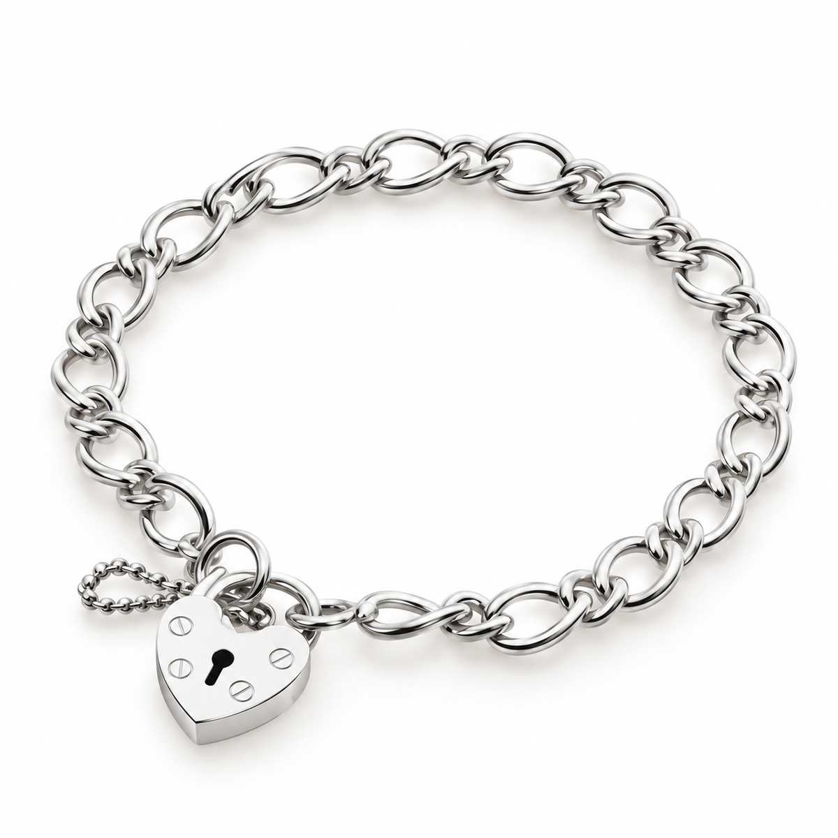Riley Silver Baby Bracelet with Padlock