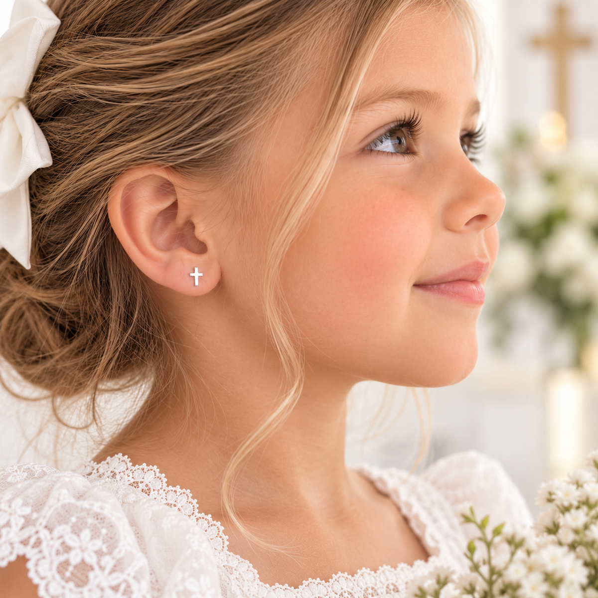 Benni Sterling Silver Mini Cross Stufs
